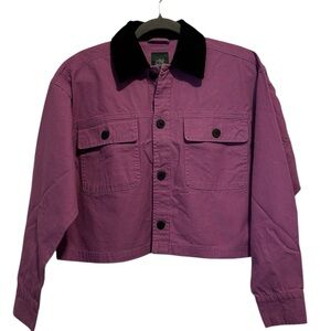 NWT Wild Fable Orchid Purple Cropped Button Front Jacket Oversize XS